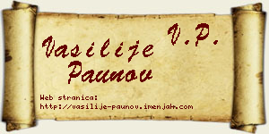 Vasilije Paunov vizit kartica